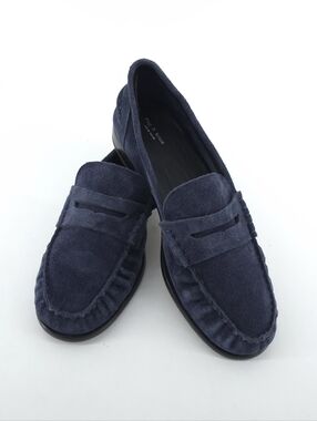 Rag & Bone Carter Penny Loafers Navy Suede Slip On Size EU 41 US 10-10.5